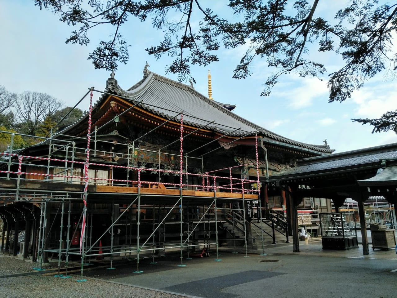 中山寺では豆まきの準備が整っています