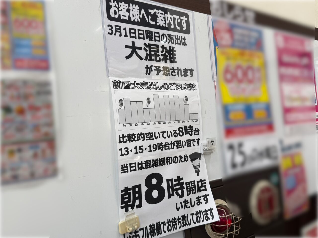 万代逆瀬川店の掲示物