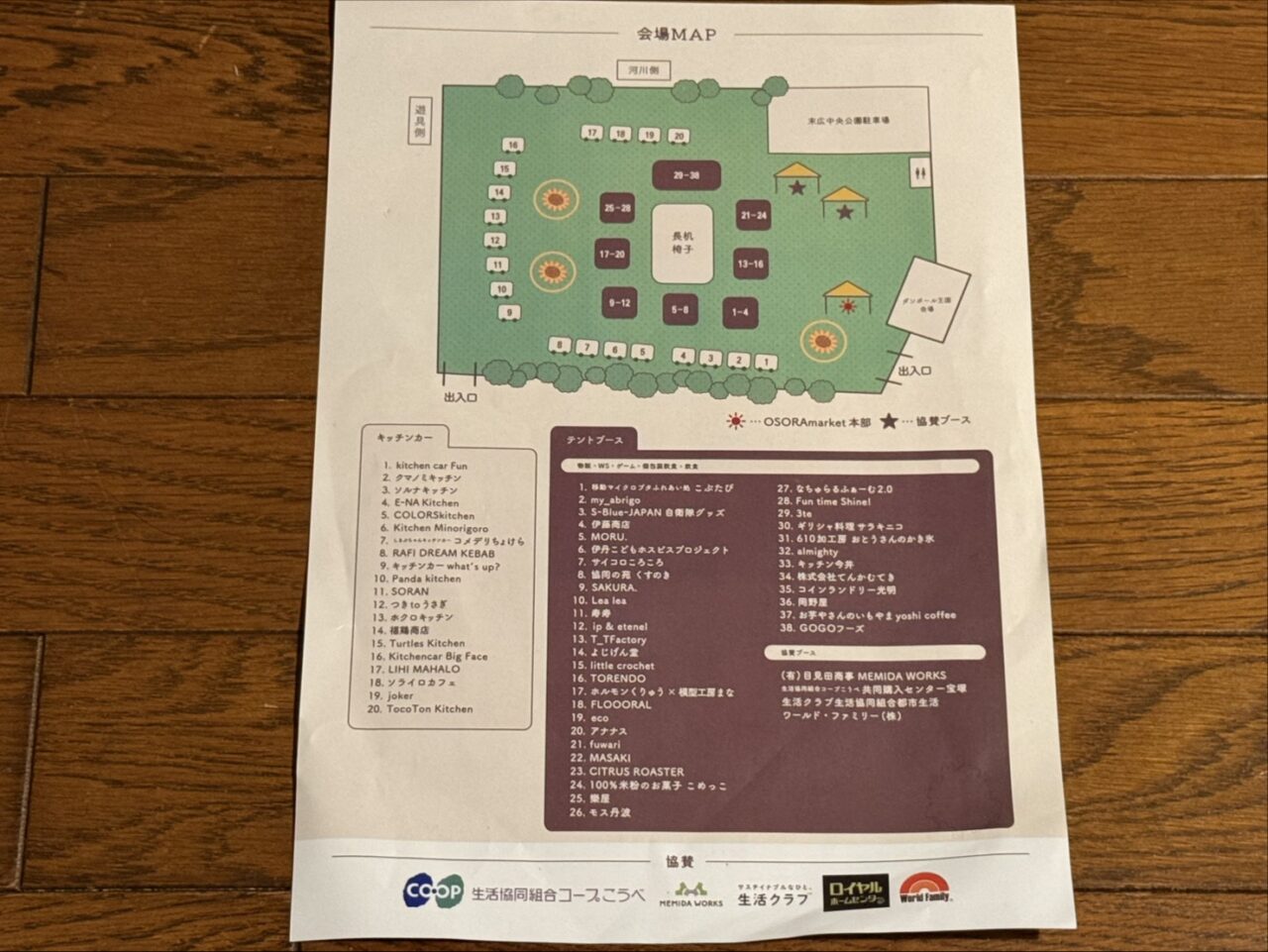 おそらマーケット会場マップ